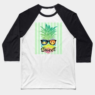 Sweet Tropical Summer - Green Stripes on - Baseball T-Shirt